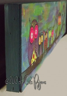 Neon Owl Family painting
